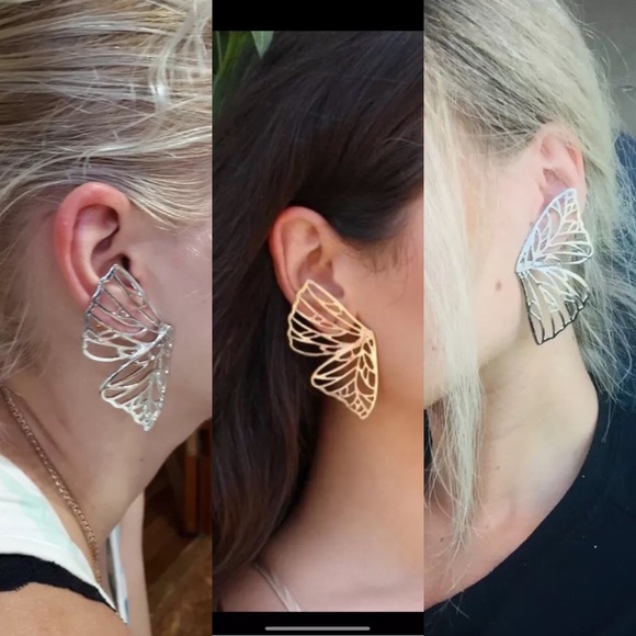 Chic Butterfly Wing Statement Earrings - Picture 5 of 5